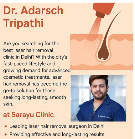Dr. Adarsh Tripathi Best Laser Hair Removal clinic and Surgeon in Delhi at Sarayu Clinic