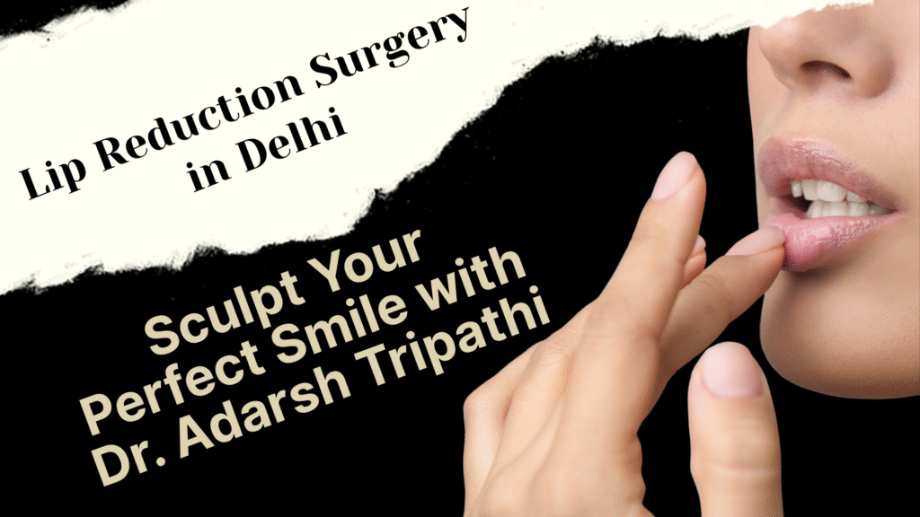 A patient undergoing lip reduction surgery in Delhi at Dr. Adarsh Tripathi’s clinic, showcasing precise and safe techniques for achieving natural results.