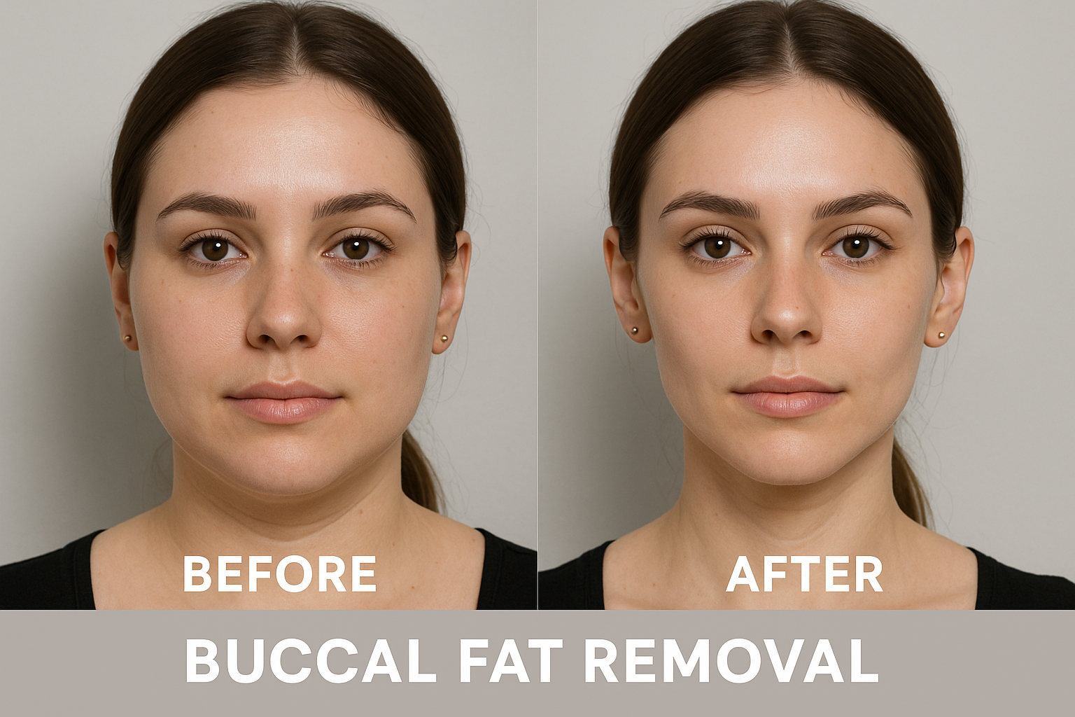 Transformation after Buccal Fat Removal in Delhi, highlighting the smoother, contoured cheekbones and sharper jawline of the patient.