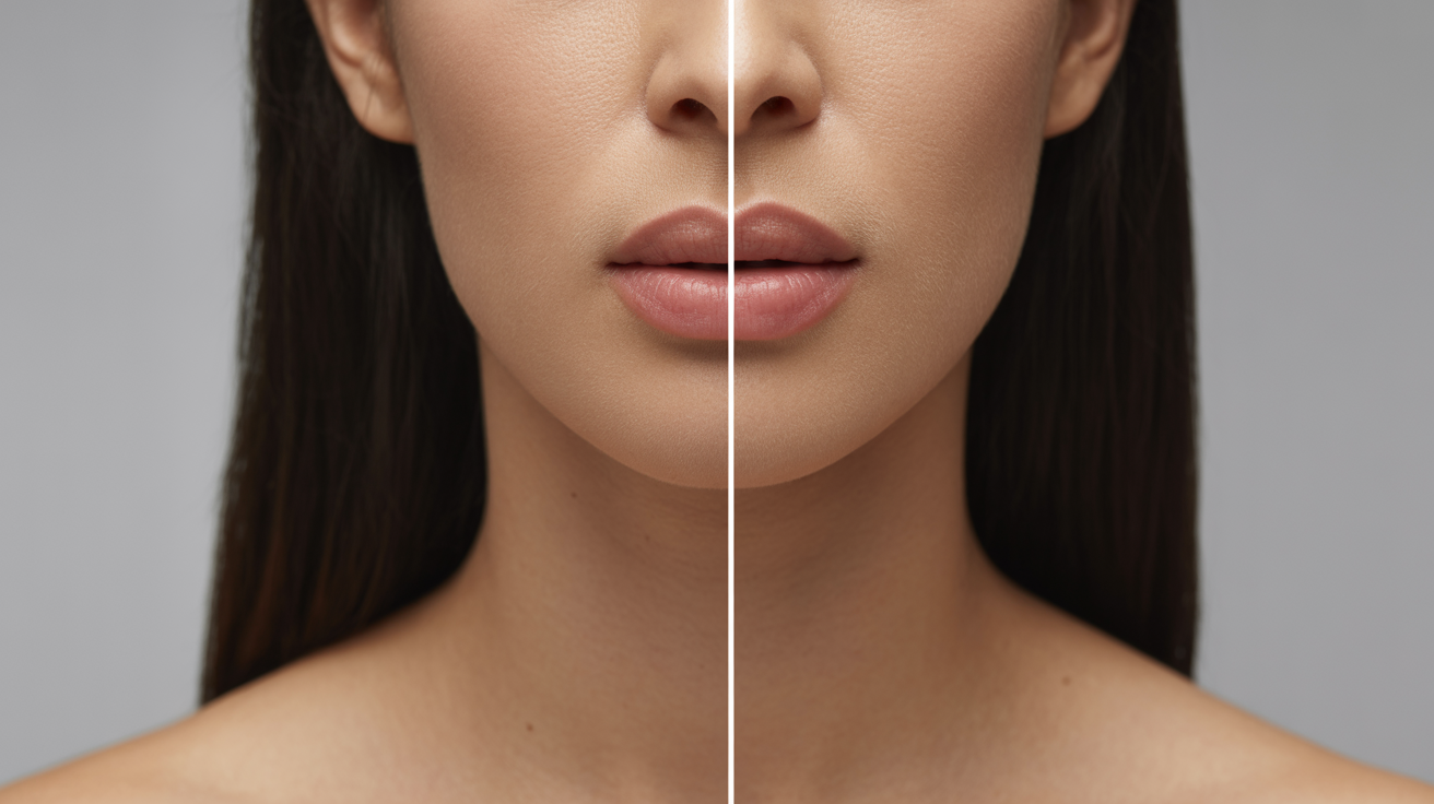 Close-up of natural lip augmentation results by Dr. Adarsh Tripathi, Delhi’s trusted surgeon